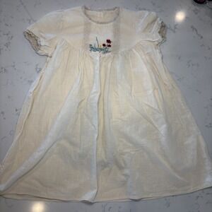 VTG Little Girls Boho Inspired Dress Lace Embroidered Flowers Cottagecore Sz 6/7